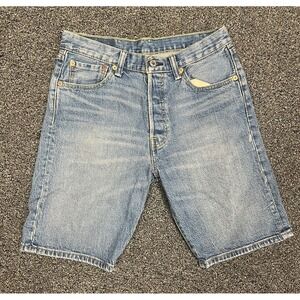 Levi's 501 Denim Jean Shorts Size 30 Lightwashed Button Fly 9" inseam